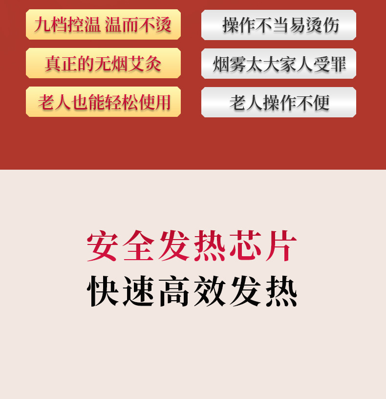 Electric Moxa Heating Waist Belt Ai Jiu Bao 9-Level Temperature Timer Cotton Linen Warm Therapy Wrap quality and texture