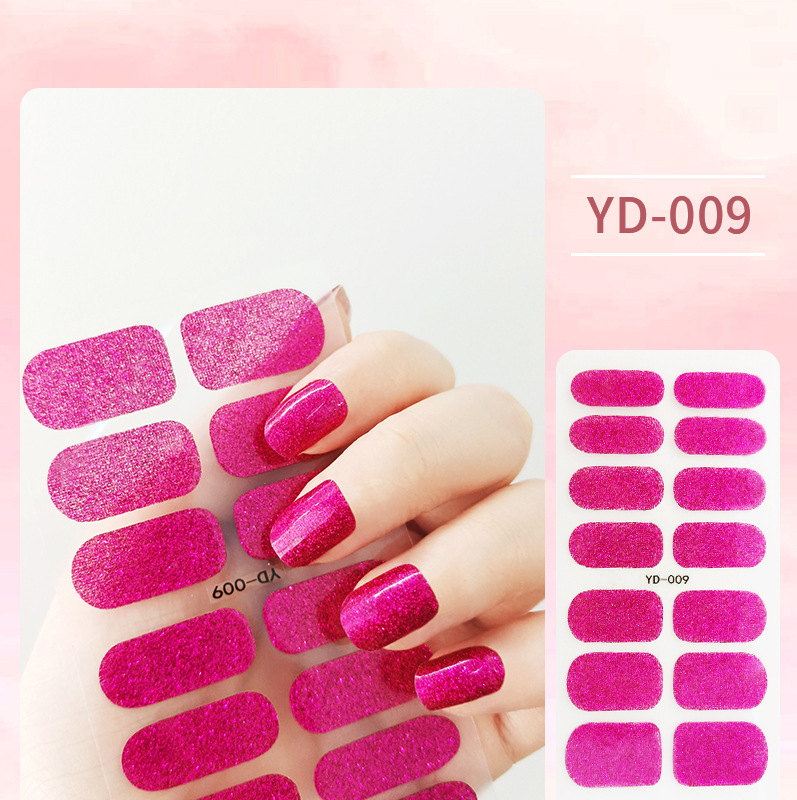 El nuevo parche de uñas en polvo de cebolla de color sólido de Idi 14 pegatinas de uñas pegatinas impermeables duraderas sin sellar fábrica al por mayor