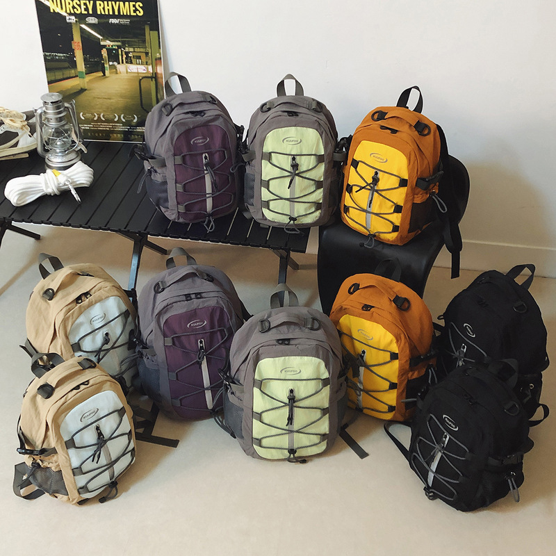 Outdoor Bag Sports Solid Color Forest Drawstring Backpack Leisure Travel Hiking Women's Large Capacity Men's and Women's Mountaineering Backpack