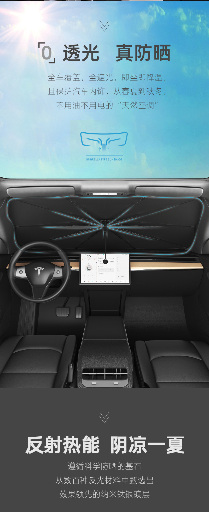 [Premium Selection] Car Sunshade and Heat Insulation Umbrella with Customized Logo for Front Windshield, Car Sunshade for Front Windshield