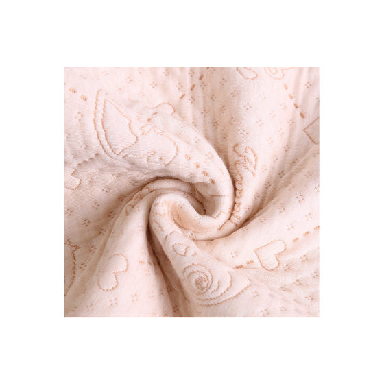 in stock moisture-wicking color cotton urine insulation pad fabric cartoon jacquard air layer quilted composite baby fabric