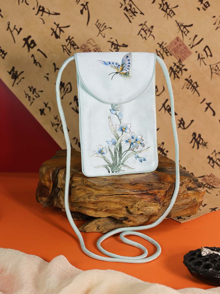 【Dropshipping】Bolso para teléfono bordado de estilo chino, nuevo bolso para teléfono con bordado Su de estilo chino, bolso de lona bordado, bolso cruzado