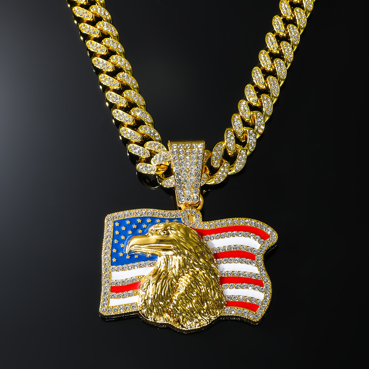 Amerikanischer Adler Strass Flaggen Anhänger Für Den Wahlkampf_voghion.com