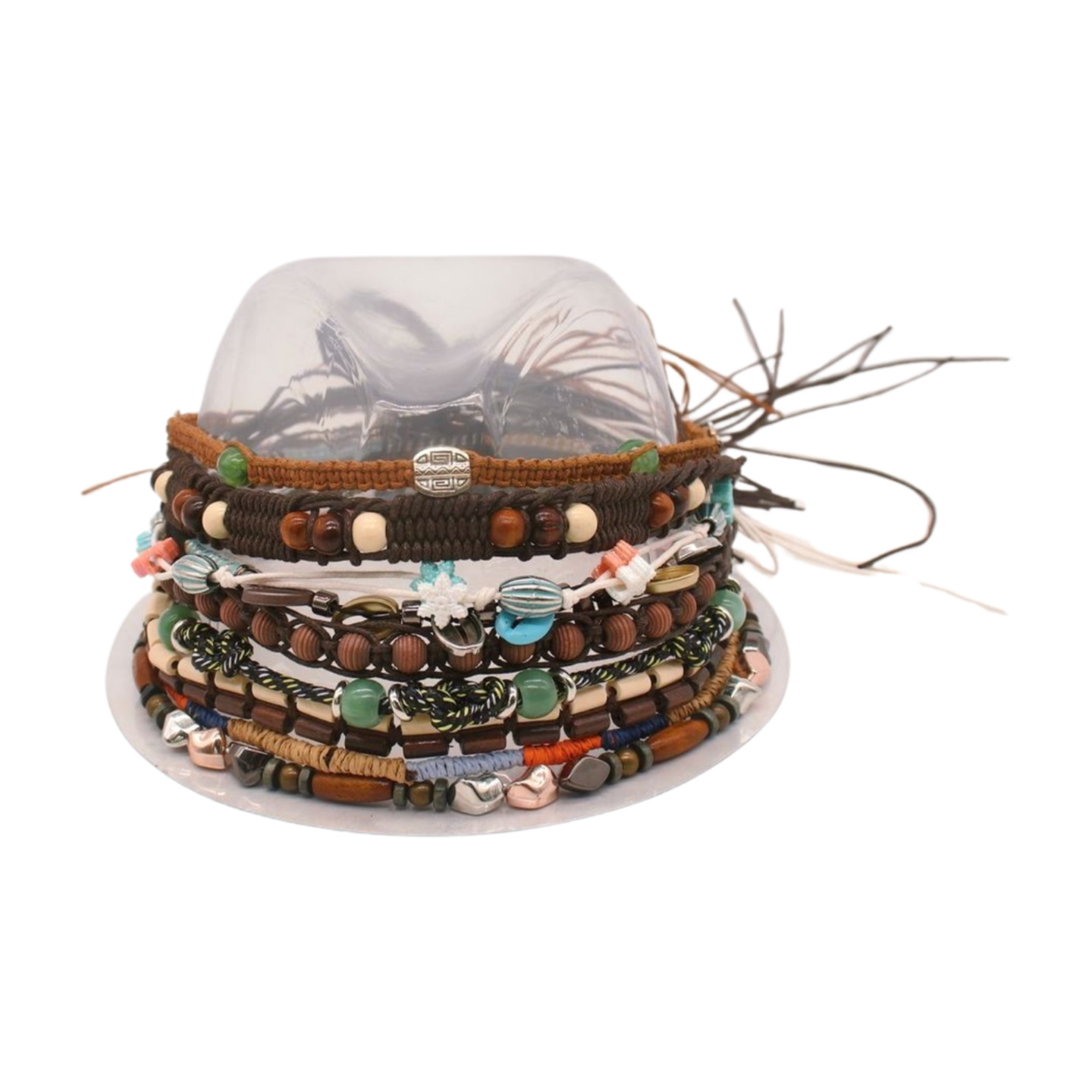 14g Weight Fascinator Hats Type Holiday, Daily Occasion turquoise Material Geometric Pattern All Seasons Season Unisex Gender Basic, Ethnic Style, Simple Style Style Unisex Basic Ethnic Style Simple Style Geometric Eaveless Hat Accessories 3