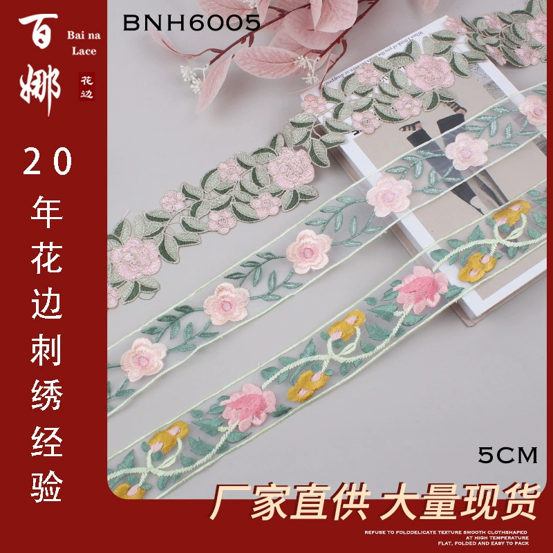 Национальный стиль многоцветная вышивка кружевные аксессуары производители напрямую поставляют оптовую оптовую одежду, сумки, аксессуары, тканые ленты, кружевные ремни