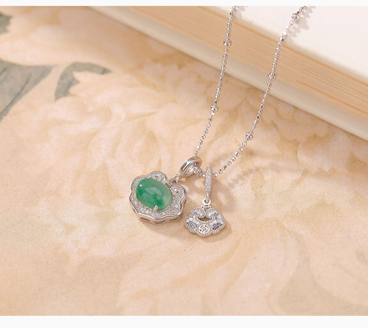 Mặt dây chuyền bạc S925 mạ vàng hình trứng mì Châu Phi phong cách đơn giản — Dây chuyền vàng chi tiết 4