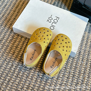 Children's Birkennedy Sandals 2025 Spring and Summer New Korean Style Girls' Hole-covered Toe Sandals Mid-child Soft-soled Half-support Sandals