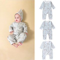 新款嬰兒連體衣a類春秋長袖寶寶爬服純棉打底內衣新生兒哈衣睡衣