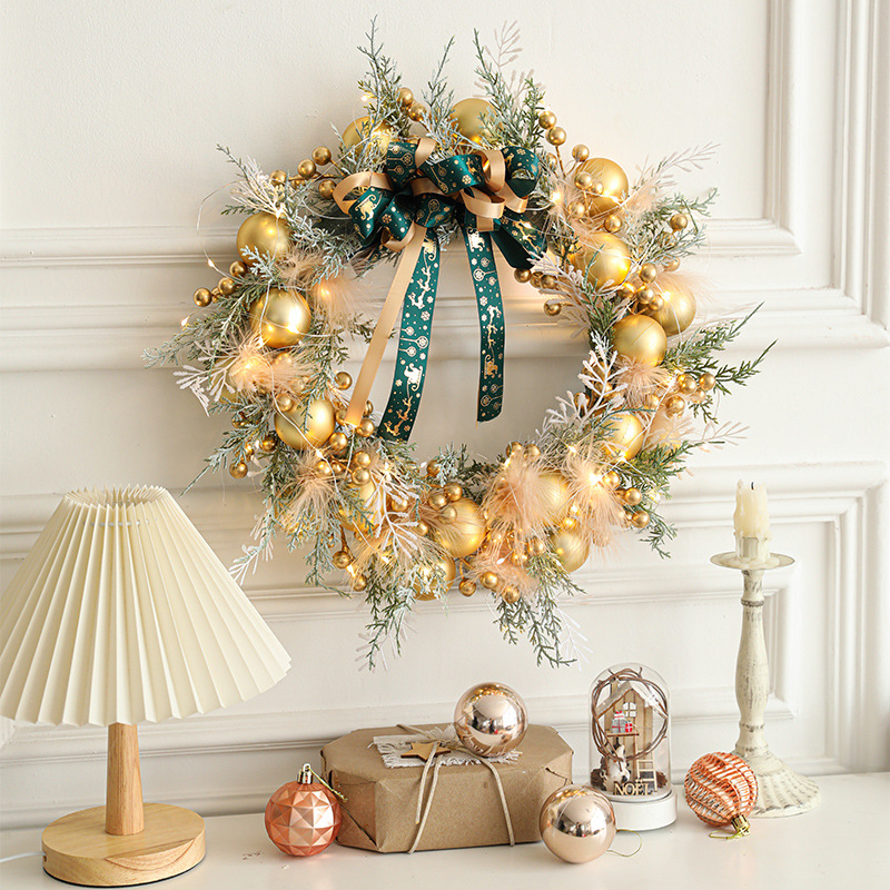 Nuevo 40CM guirlandas de Navidad fruta roja paquete de lujo colgante de puerta decoración guirlandas de caña suministros de decoración del hotel