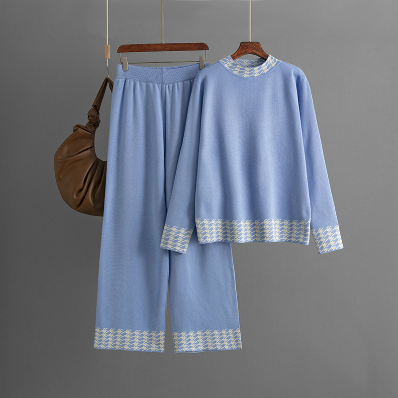 Casual Outdoor Daily Women's Temperament Commuter Commute Style Houndstooth Mercerized Cotton Cotton Leisure Suit Pants Sets display picture 7