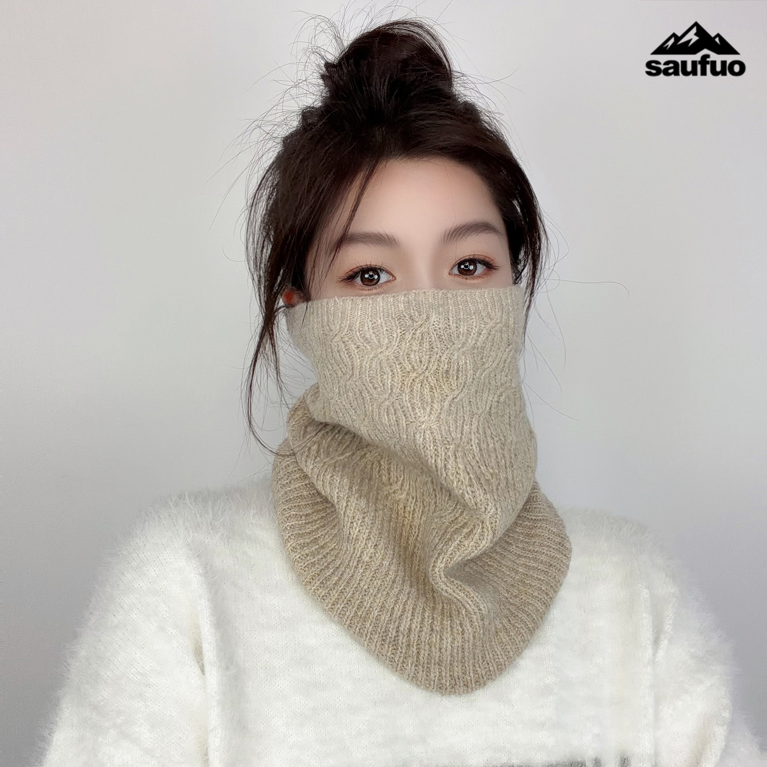 Simple and stylish knitted neck warmer, suitable for both men and women, for autumn and winter, ideal for outdoor cycling, providing wind and cold protection