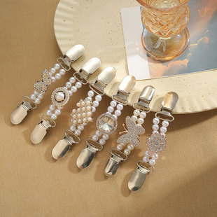 Europe and the United States hot-selling ABS Pearl CCB rhinestone light luxury cardigan clip Renaissance luxury fashion jewelry sweater clip