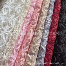 欧美盘绳盘带绣花 2025立体绣花雪纺镂空绣花布礼服连衣裙面料