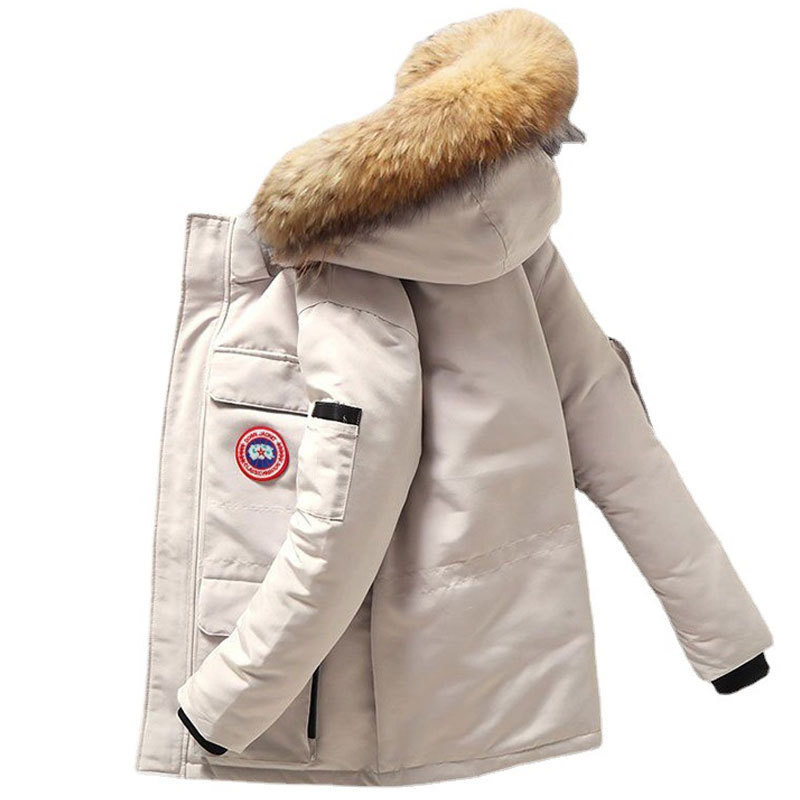 Chaqueta de plumón para hombre, venta al por mayor, invierno 2024, nueva chaqueta cálida y a prueba de frío para hombre, chaqueta de moda estilo pareja juvenil