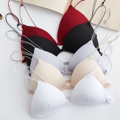Intimate lingerie front-fastener triangle cup thin model beautiful back simple small bra invisible wire-free small cup back-thinning thin model