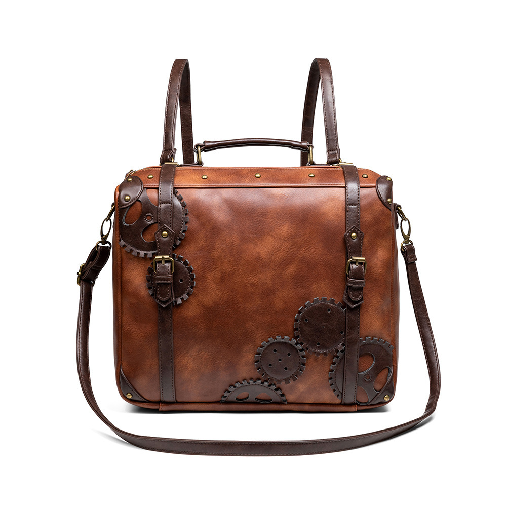 Nuevos productos europeos y americanos punk bolsos de mujer retro marrón al aire libre móvil cambio mini bolsos deportivos ociosos mini bolsos