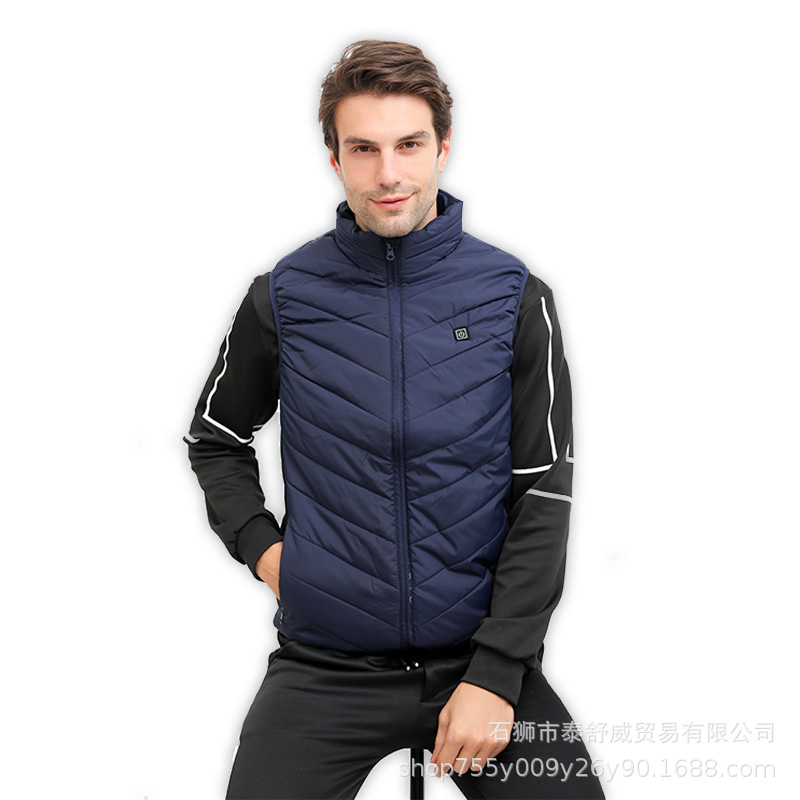 Suministro de fábrica Suministro transfronterizo Chaleco de calefacción inteligente de invierno Chaleco de calefacción eléctrica de temperatura constante de cuatro zonas Chaleco eléctrico de calefacción