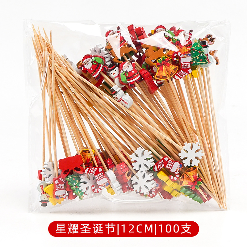 Palillos Creativos de Bambú para Fruta Decorativos para Cócteles y Sándwiches image 83