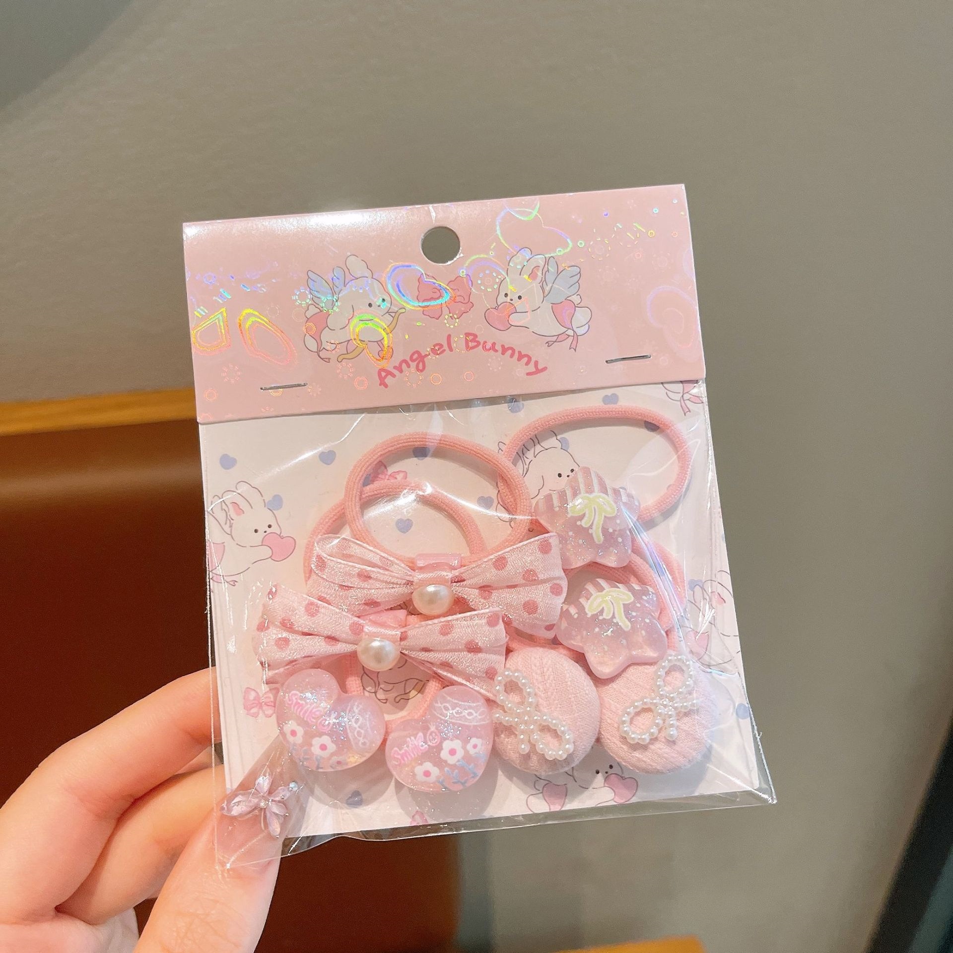 Anillo de pelo de pulgar de dibujos animados para niños, cabello para bebés, cabello para bebés, banda de pelo de alta elasticidad coreana