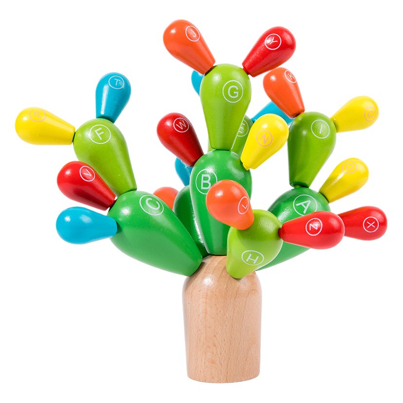 De madera de los niños cactus bola montaje bloques de construcción educación temprana pensamiento educativo juguetes kindergarten juguetes al por mayor