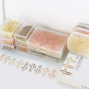 Cross-Border Amazon Hot Selling Creative Gold Colorful Cross Cross Paper Clip Special-Shaped Paper Clip Mini Bookmark