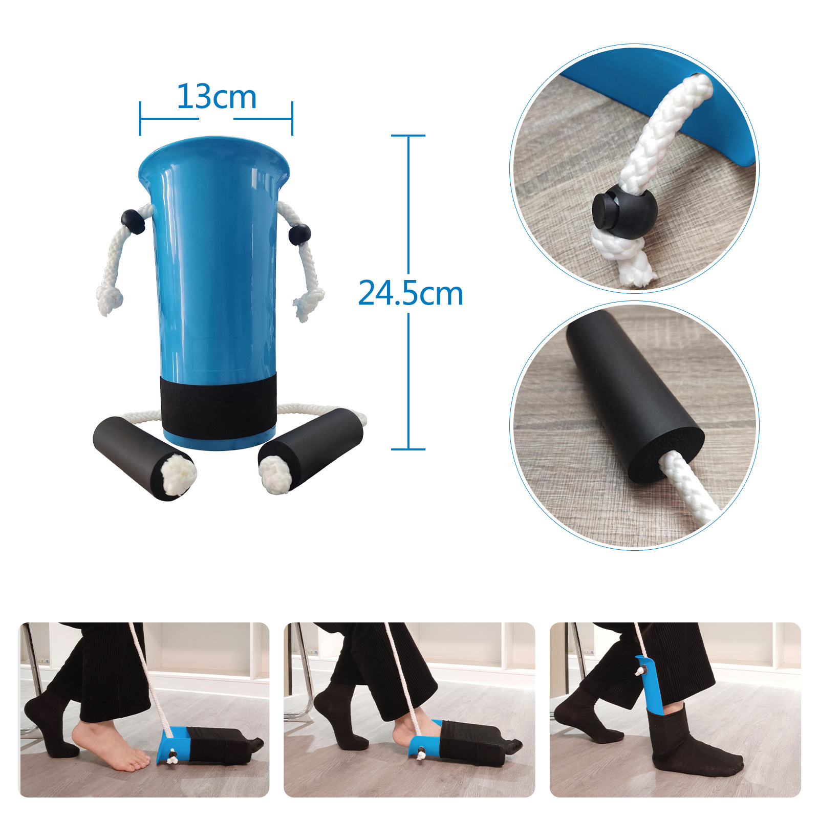 Directo de fábrica transfronteriza ancianos mujeres embarazadas calcetines sin cintura puller calcetines tipo cuerda dispositivo auxiliar calcetines perezosos