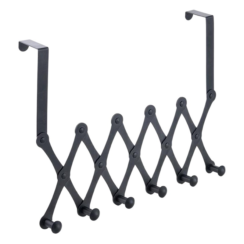 Gancho retráctil de acero inoxidable — colgador transfronterizo para baño o dormitorio, gancho negro de pared sin perforación