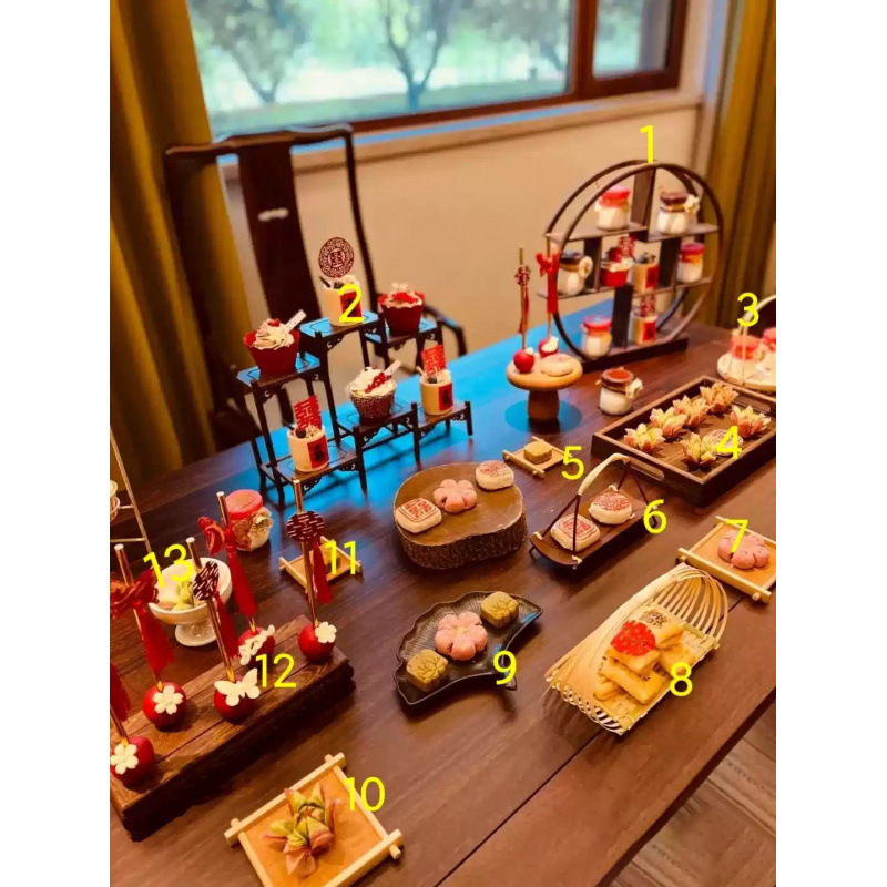 新中式婚礼订婚宴甜品台展示架生日宴会蛋糕架实木套装装饰摆件|undefined