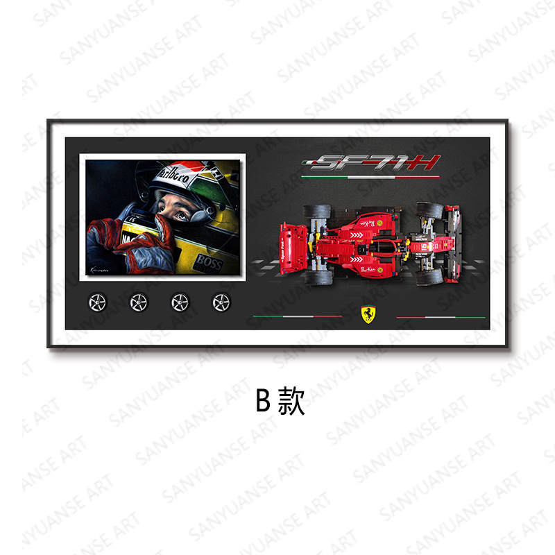 Sala de estar Entrada Dormitorio infantil Pintura decorativa Bloque de construcción tridimensional creativo Motocicleta Fondo de sofá Pintura de pared Mural de dormitorio