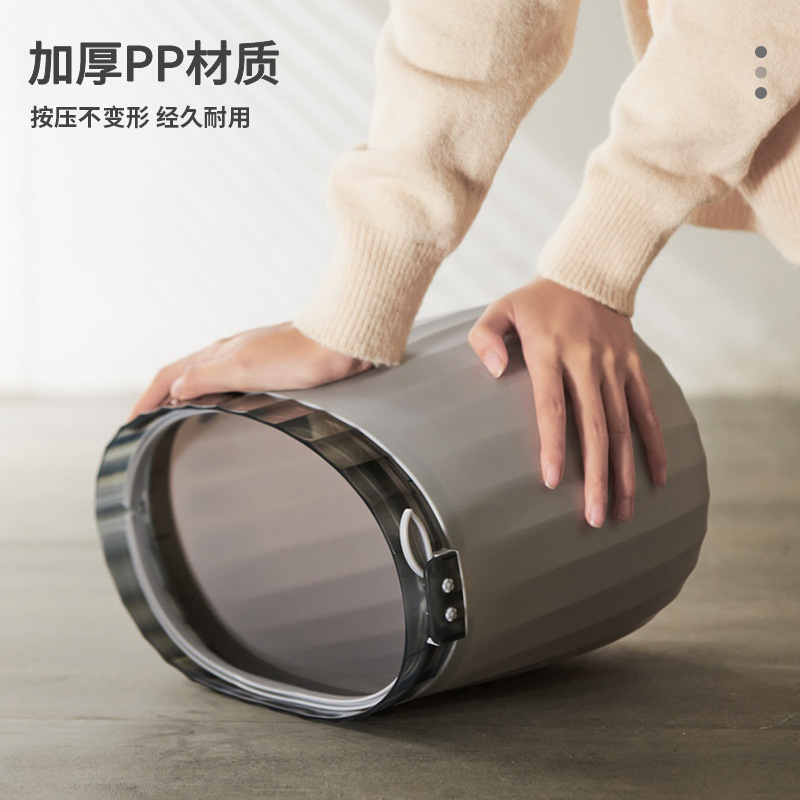 Cubo de basura para el hogar, baño, sala de estar, cocina, gran capacidad, anillo de presión, contenedor de almacenamiento para el suelo, cesta de papel simple para dormitorio