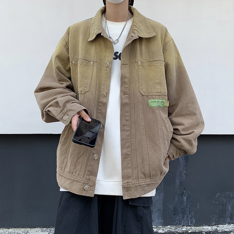 Demi-season trend denim men's Japanese jacket