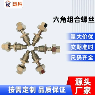 不锈钢镀镍外六角螺丝螺母弹簧套装组合螺栓螺钉杆M6M8M10M12