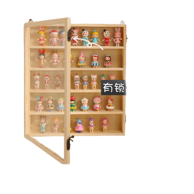 アクリルフィギュア展示棚バブルマットブラインド箱収納棚モリー人形収納展示棚壁掛け可