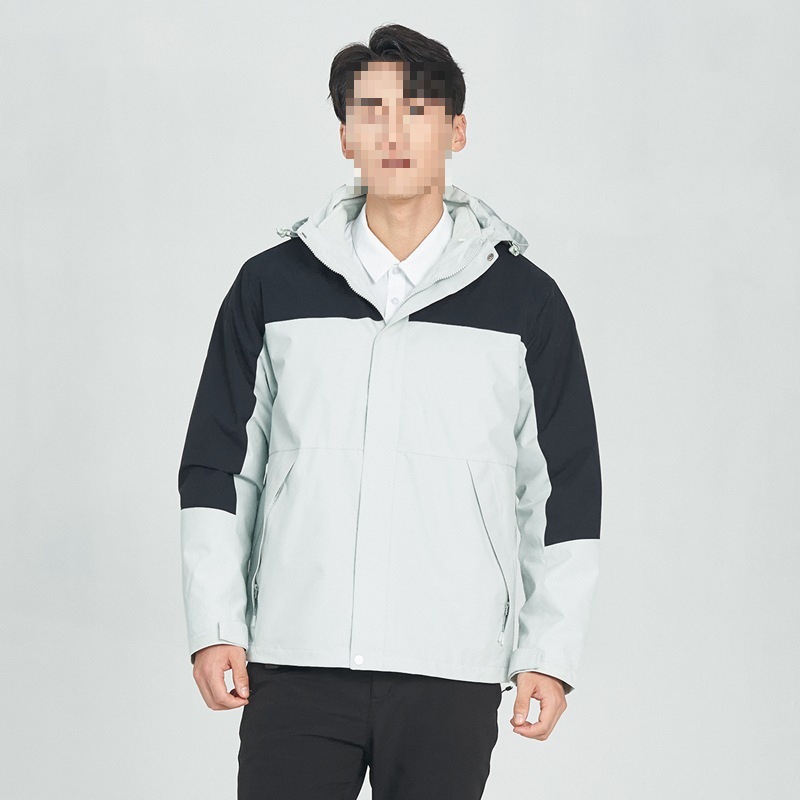 Pareja de protección de tres en uno para hombres otoño y invierno nuevos productos de moda encapuchados en línea rojo con el mismo traje de asalto masculino