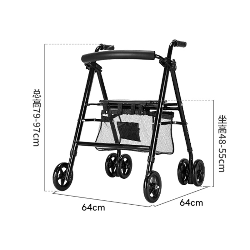 asistente de marcha para ancianos carro de mano capaz de sentarse y caminar ligero plegable multifuncional de cuatro ruedas asistente de marcha