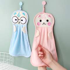 Cute thickened hanging hand towel, strong water absorption, dishwashing towel, rag, cartoon hand towel, dishcloth, extra large style