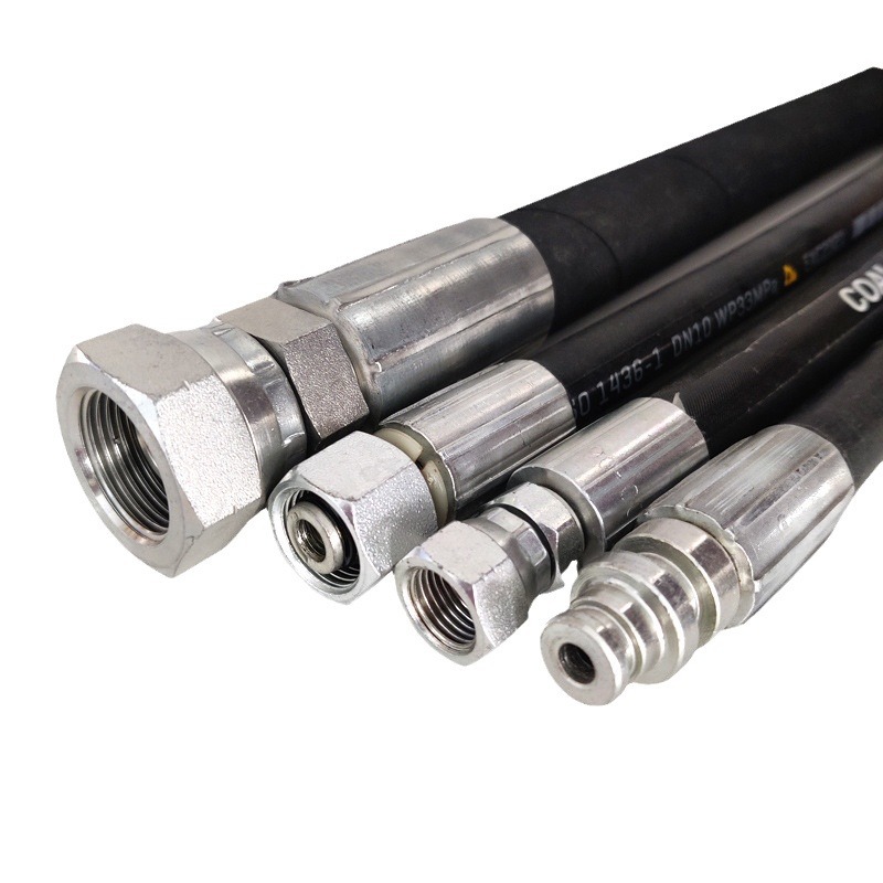 (2개) 고압 호스 조립 유압 오일 파이프 강선 꼰 호스 수도관 오일 및 가스 공급 광산 용 고압 호스