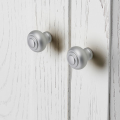 Space aluminum single hole handle modern simple drawer round head handle silver black cabinet door shoe cabinet furniture small handle