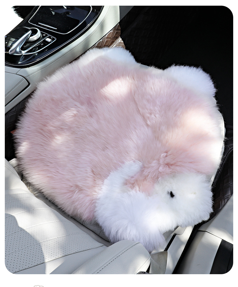 New Long-Haired Little Sheep Car Seat Cushion Winter Warm Wool Square Cushion Simple Car Interior Cross-Border Wholesale