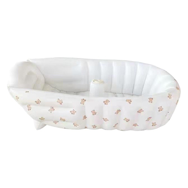 Korean Style Inflatable Children's Bathtub, Portable Baby Bathtub for Travel, Outdoor Water Play Dot