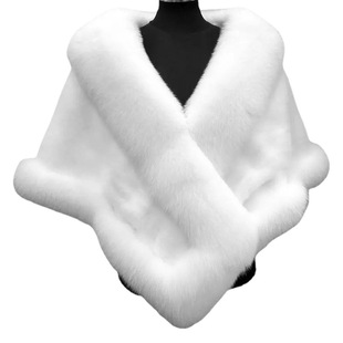 2023 Winter new style faux mink fox fur faux fur shawl women's Cape faux fur coat plus size dress shawl