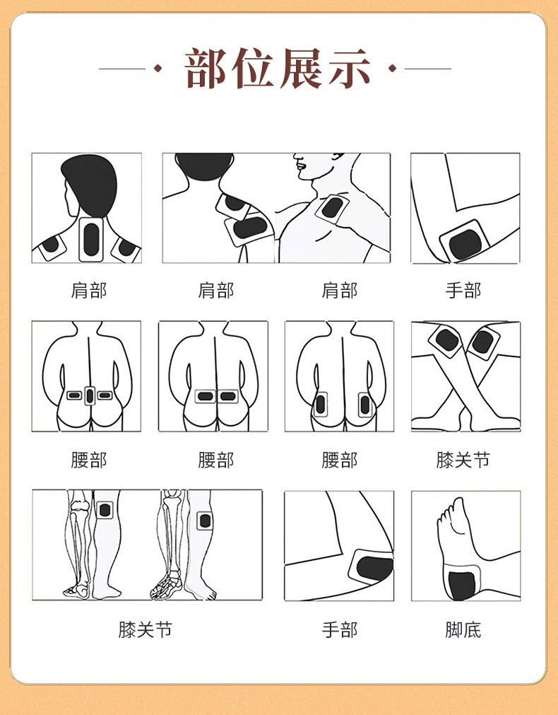 Honghua Lingzhi Tougu Patch Herbal Warming Body Patches for Neck Shoulder Waist and Legs 20 Patches per Box specifications