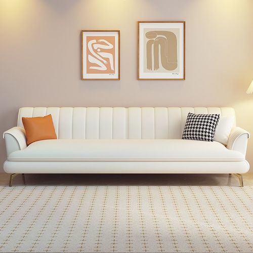 Tech fabric sofa living room small apartment luxurious modern office reception dual three-person latex fabric sofa straight row