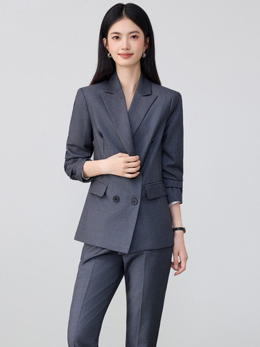 Women's Spring New Business Suit Blue Suit Set Professional Formal Suit University Graduation Interview Manager Workwear Trousers