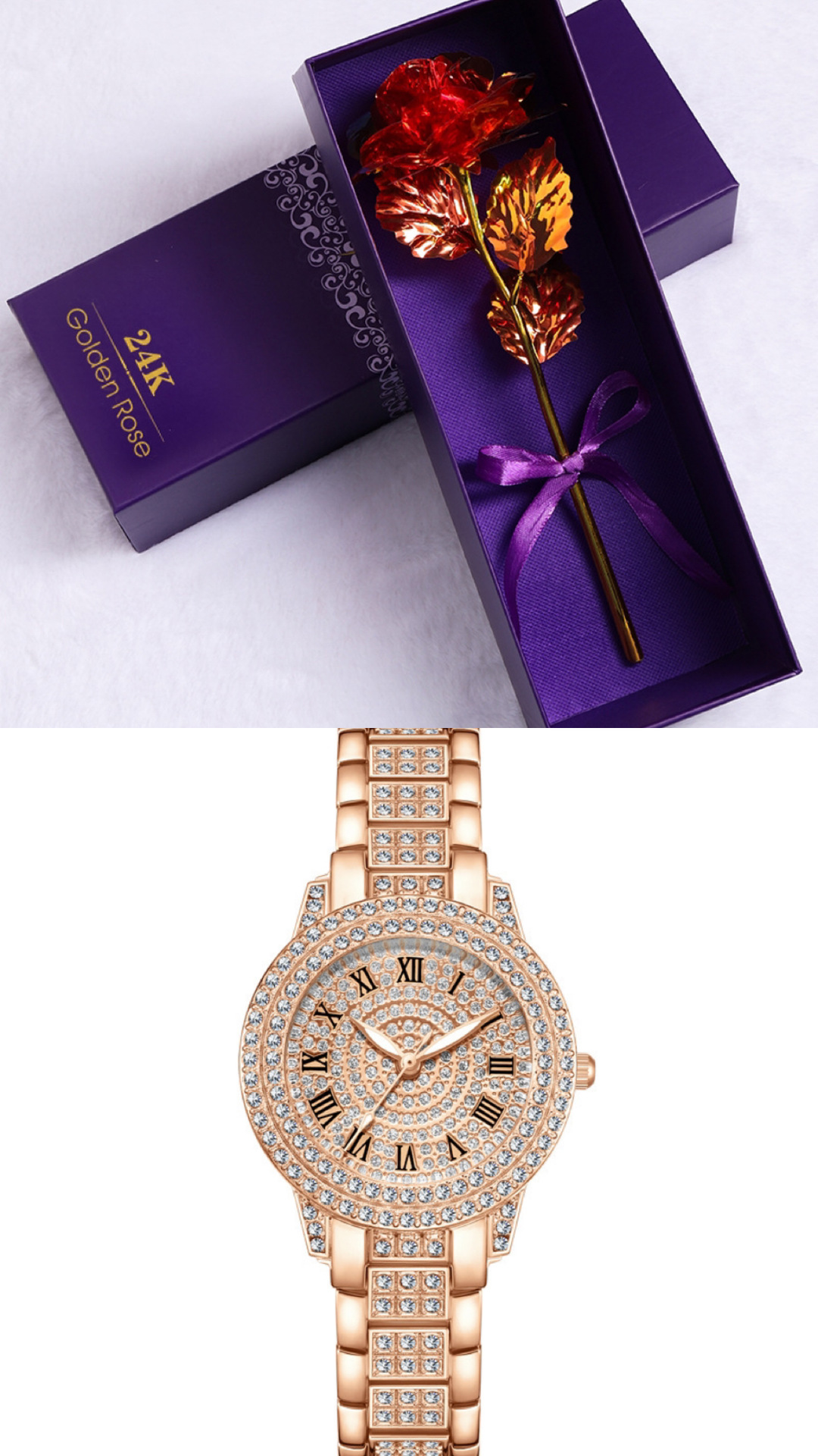 Gold Foil Rose Gift Set With Decorative Design For Any Occasion_voghion.com