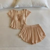 Yellow breast pads, shorts, with short sleeve