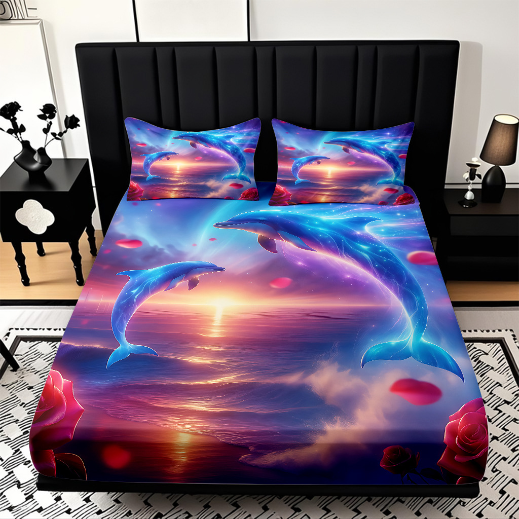 TEMU / JIT Mattress Kits de animales submarinos impresión digital HD ropa de cama