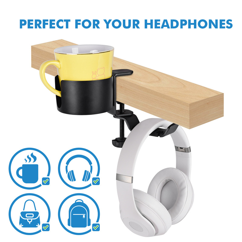Amazon's Popular Aluminum Alloy Water Cup Holder 360-Degree Rotating Water Cup Holder Headphone Water Cup Holder