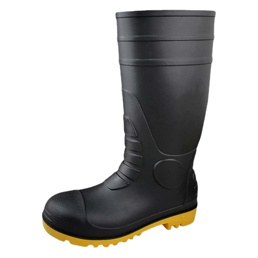 Botas de seguridad PVC, punta de acero, antiimpacto, antiperforación, antideslizante, caña alta
