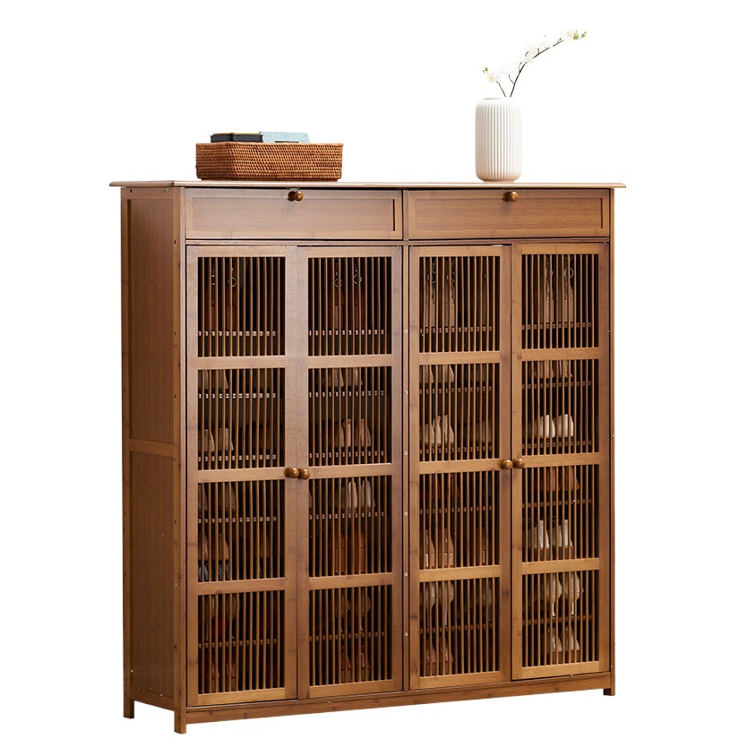 Zapatero simple dormitorio puerta del hogar gabinete del cajón de almacenamiento gabinete del zapato a prueba de polvo multi-capa económica estante de almacenamiento de madera maciza image 1